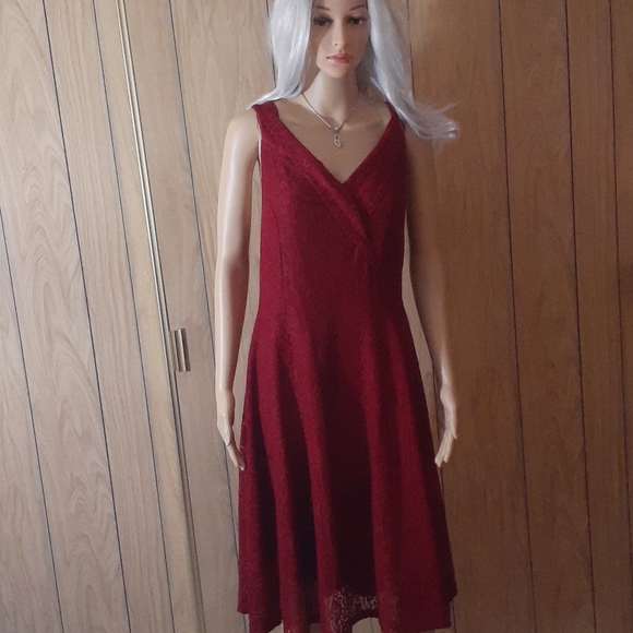 🆕 SALE Michel Laperle Maroon Plus Dress - Picture 14 of 15